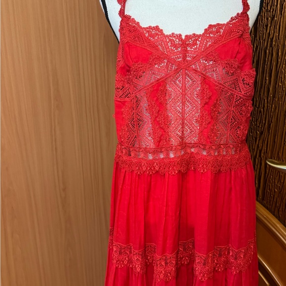 Charo Ruiz Dresses & Skirts - Charo Ruiz Red Lace Maxi Dress